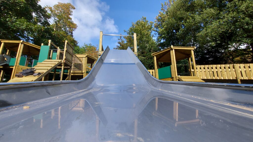 View looking up one our new slides at Penlee Play Park