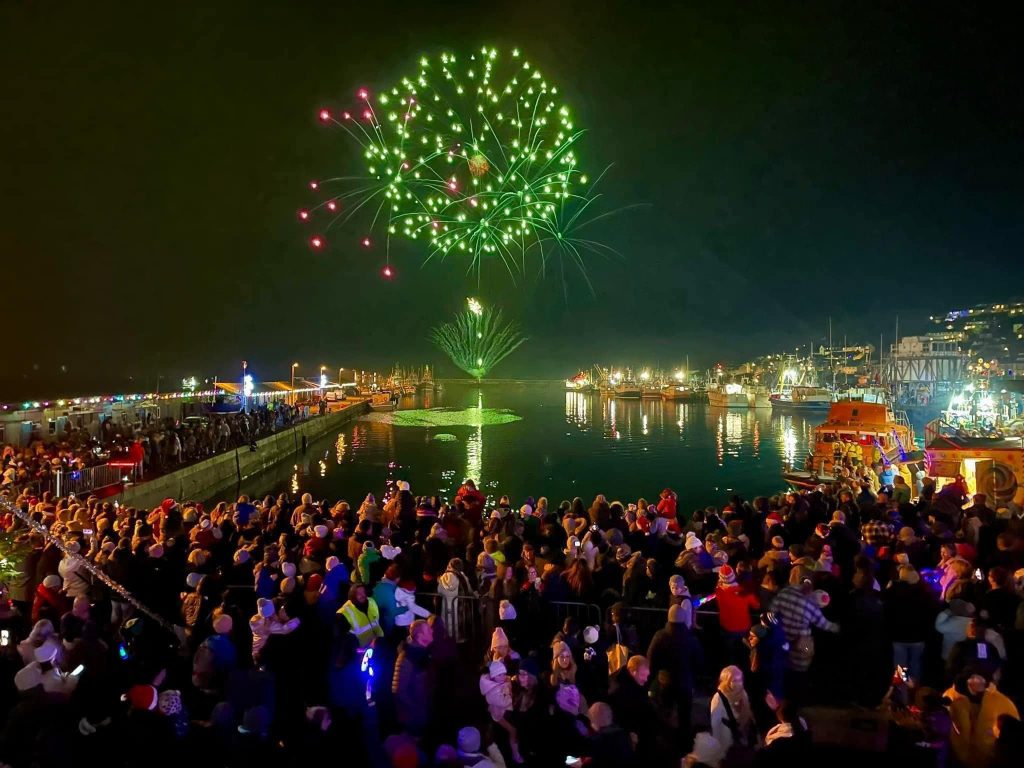 Fireworks over Newlyn harbour